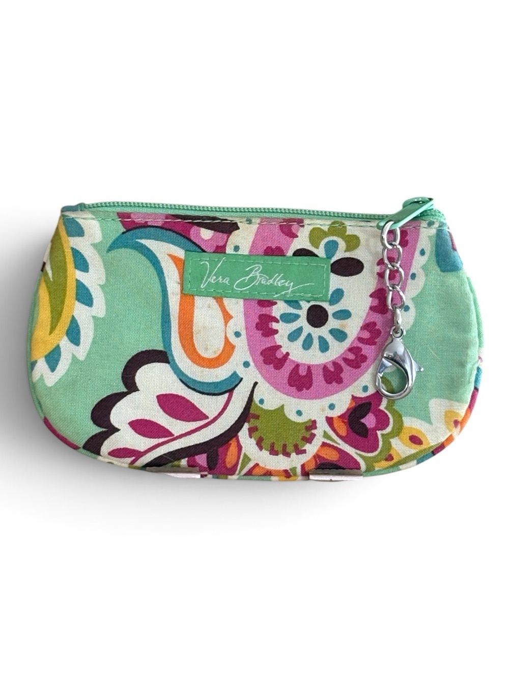 Vera Bradley ‘Tutti Fruitti’ Aqua Floral Paisley ID Coin Pouch